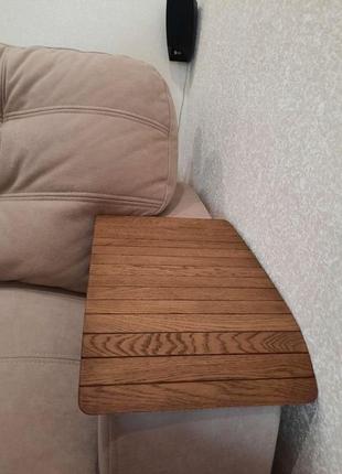 Деревянная накладка, столик, коврик на подлокотник дивана. деревянный коврик на столик. цвет росси"10 фото