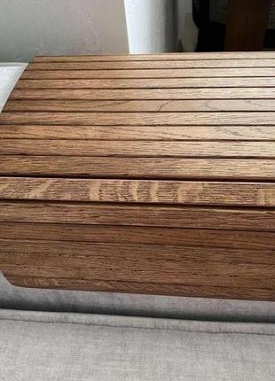 Деревянная накладка, столик, коврик на подлокотник дивана. деревянный коврик на столик. цвет росси"1 фото