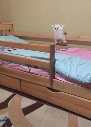 Ліжко дитяче біла ліжко дерев'яна адель від рочки в наліч