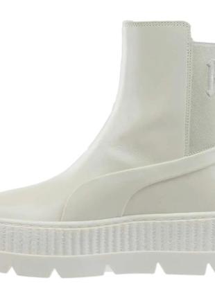 Зимние женские ботинки puma x fenty by rihanna chelsea белые (пума фенти рианна)1 фото