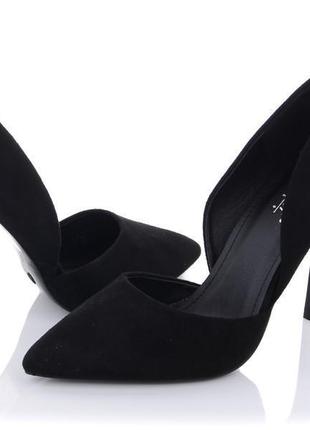 Чорні жіночі замшеві туфлі на шпилькі тільки 38 в наявності