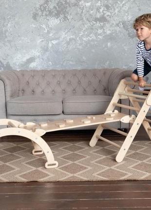 Детский комплект  треугольник, арка, горка montessori furniture®1 фото