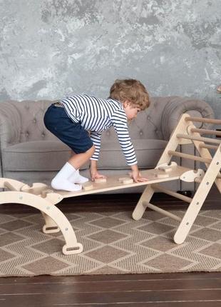 Детский комплект  треугольник, арка, горка montessori furniture®2 фото