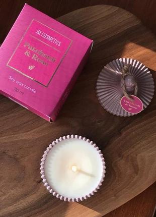 Soy wax candle patchouli & rose • соєва свічка пачулі & троянда 110ml • (vegan)