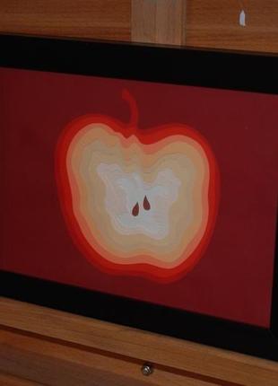 3d витинанка. картина з паперу, багатошарова. яблуко, авторська робота.4 фото