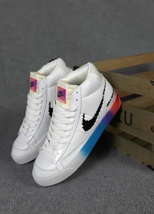 👟nike blazer mid have a good game (белые с сине/красным)2 фото