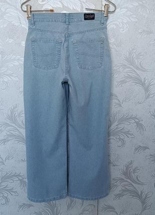 Р 8 / 42-44 легкие голубые джинсовые капри бриджи2 фото