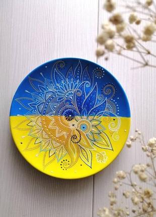 "Маленькая украина" декоративная тарелка с росписью ручной работы
