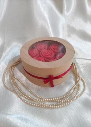 Коробочка мыльных роз подарок девушке3 фото
