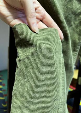 Зеленые вельветовые джинсы/брюки клеш zara (новые)3 фото