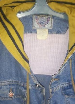 Куртка big star, капюшон, джинс, синій,р.48,оргінал, підкладка, о3 фото