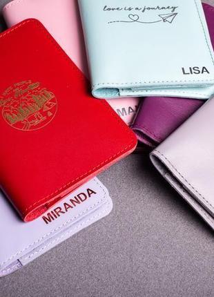 Обложка для блокнота/паспорта из натуральной кожи в розовом цвете 01558 фото