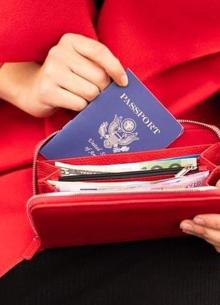 Мегавместительный жіночий гаманець з натуральної шкіри2 фото