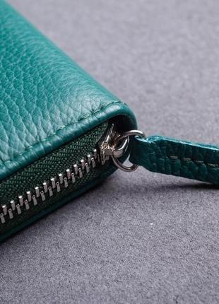 Жіночий гаманець з натуральної шкіри в зеленому кольорі від майстерні hidemont4 фото