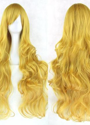 Длинные парики resteq - 80см, золотые волнистые волосы, косплей, аниме.