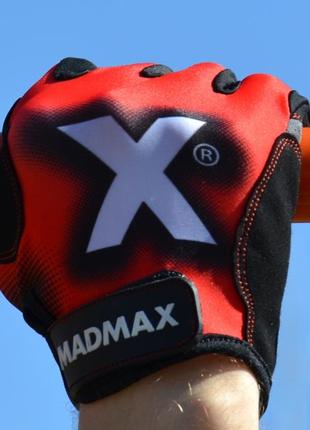 Рукавички для фітнесу madmax mxg-101 x gloves black/grey/red s9 фото