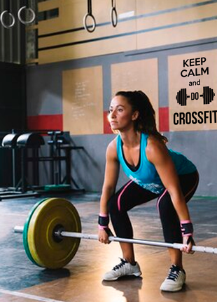 Вінілова інтер'єрна наклейка декор на стіну (шпалери, фарбу) "keep calm and do crossfit"