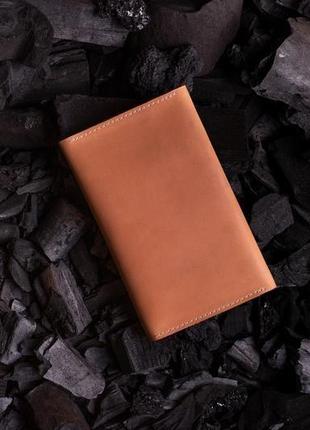 Чоловіче портмоне нортон з натуральної шкіри в помаранчевому кольорі від майстерні hidemont 01722 фото