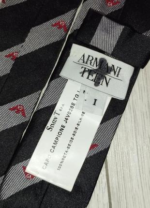 Узкий галстук полоска и лог бренда armani5 фото