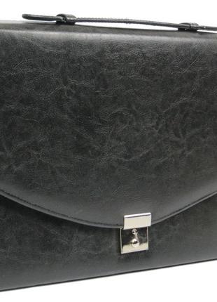 Ділова папка-портфель із еко шкіри jpb ak-08 чорна2 фото