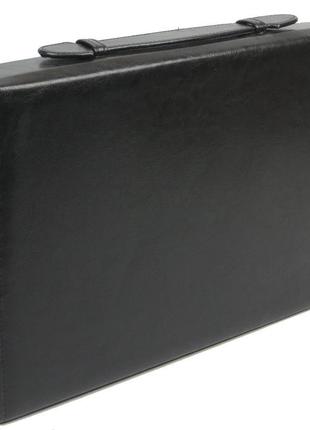 Ділова папка-портфель із еко шкіри jpb ak-08 чорна5 фото