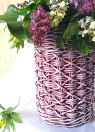 Ваза плетена на водохреща та для букетів квітів2 фото