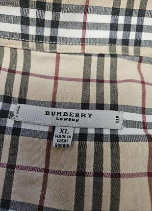 Сорочка burberry. біла в смужку.4 фото