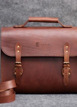 Brown briefcase. мужской кожаный портфель
