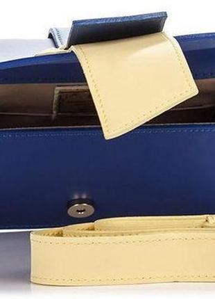 Шкіряний клатч genuine leather синій3 фото
