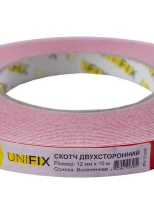 Стрічка двостороння unifix - 12 мм x 10 м спінена біла (pn-1210w)