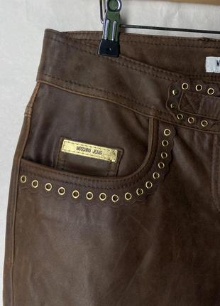 Moschino брюки/джинсы кожа/кожа/бриджи6 фото