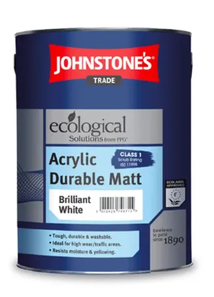 Влагостойкая интерьерная краска johnstones acrylic durable matt 5л