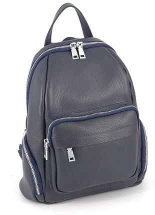 Женский кожаный рюкзак 06 темно-синий флотар3 фото
