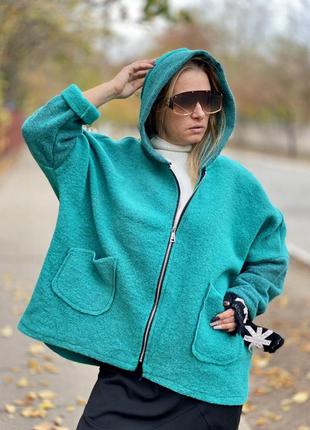 Пальто из вяленой шерсти италия отличное качество