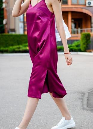 Платье комбинация в насыщенном винном цвете guseva wear3 фото