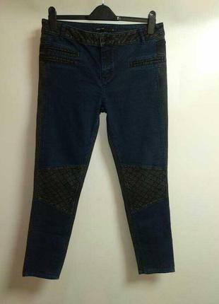 Кружевные брендовые плотные двухцветные джинсы 14/48-50 размера