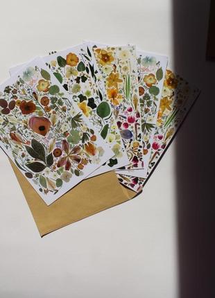 Набір листівок з ботанічним принтом