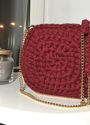 Квадратная сумка бордо