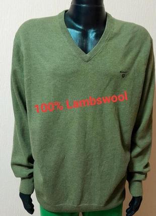 Шикарний вовняний светр зеленого кольору gant, оригінал, блискавична відправка