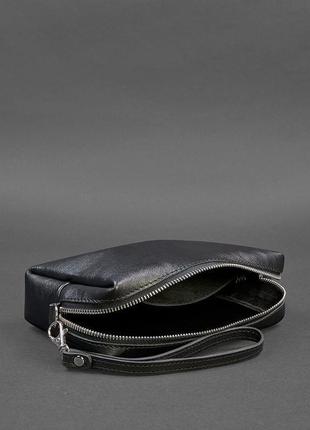 Шкіряна сумочка-несесер 3.0 чорна краст3 фото