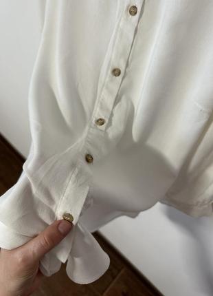 Белая блуза из натуральной ткани от george🌿3 фото