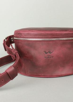 Поясная сумка бордовая винтажная beltbag2 фото