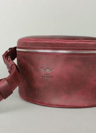 Поясная сумка бордовая винтажная beltbag3 фото