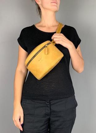 Поясная сумка желтая винтажная beltbag6 фото
