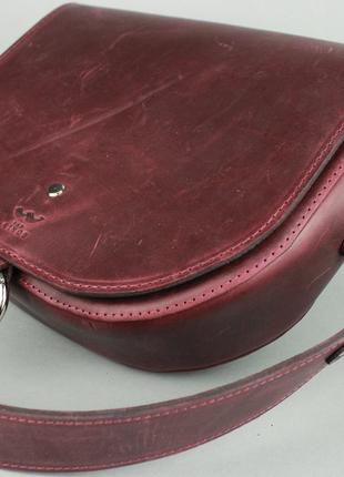 Жіноча шкіряна сумка ruby l бордова вінтажна3 фото