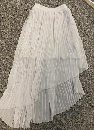 Плиссированная асимметричная юбка zara2 фото