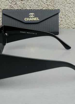 Chanel очки маска женские солнцезащитные черные3 фото