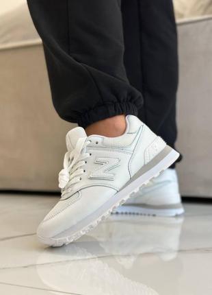 Кроссовки new balance 574 white leather3 фото