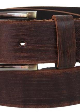 Ремінь вінтажний шкіряний під джинси skipper 1500-38 коричневий