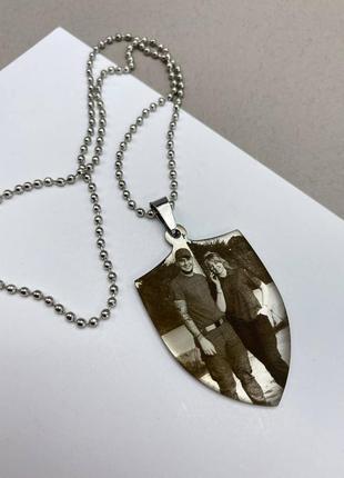 Жетон щит з фото гравіюванням